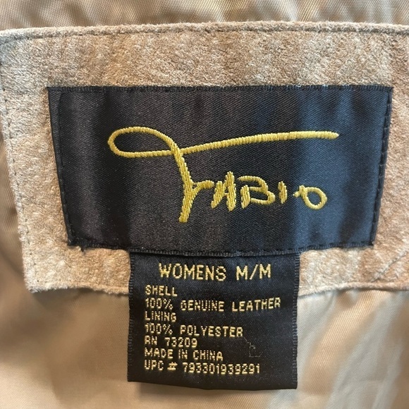 Fabio Women Jacket Tan Washable 100% Suede Leather Bikercore Western - Picture 10 of 10